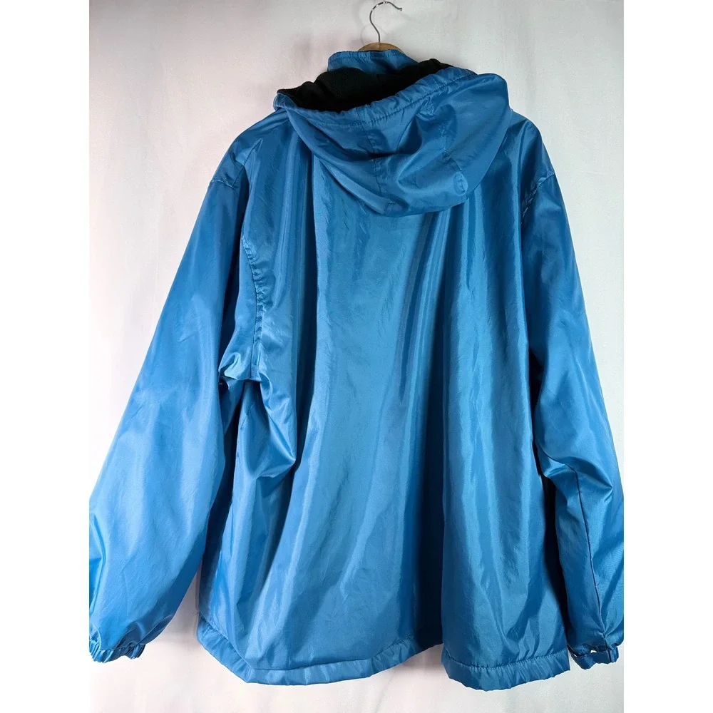 Totes Mens XL Blue Hooded Windbreaker‎ Fleece Lined Jacket Full Zip BLB09004-636